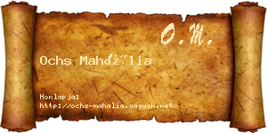 Ochs Mahália névjegykártya